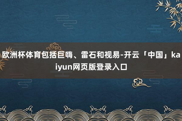 欧洲杯体育包括巨嗨、雷石和视易-开云「中国」kaiyun网页版登录入口