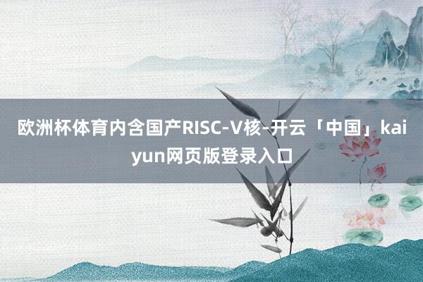 欧洲杯体育内含国产RISC-V核-开云「中国」kaiyun网页版登录入口
