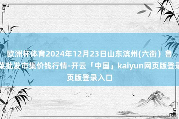 欧洲杯体育2024年12月23日山东滨州(六街）鲁北蔬菜批发市集价钱行情-开云「中国」kaiyun网页版登录入口
